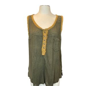 Free People Linen Traveler Tank Top